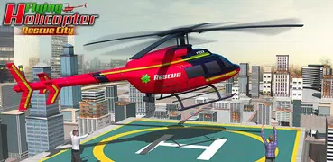 Volador Helicóptero Rescate Ciudad