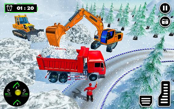 Snow Road Crane Excavator Simulator 截图 1
