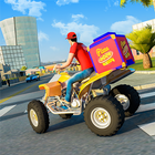 ATV بيتزا دراجة هوائية راكب توصيل صبي أيقونة