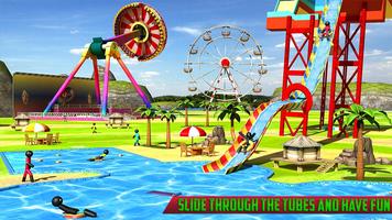 L'eau Faire glisser Stickman Amusement parc capture d'écran 2