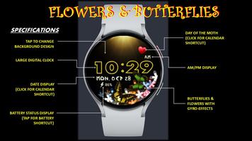 Flowers &  Butterflies Wear OS Cartaz