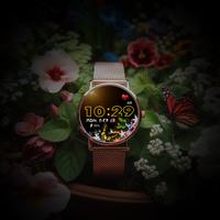 Flowers &  Butterflies Wear OS imagem de tela 1