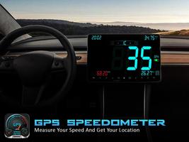 gps hud speedometer digital tracker Affiche
