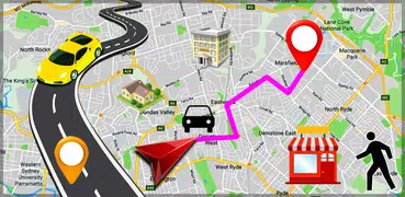 GPS-карта поиска маршрута