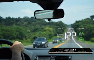 GPS Velocímetro: HUD Digi Distância Metro Cartaz