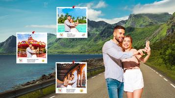 Kamera GPS i znacznik mapy plakat