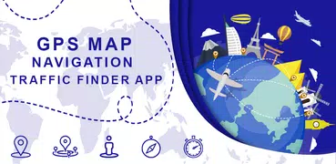 GPS Map Navigation Traffic Finder App