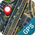 Kaart en gps-navigatieroute
