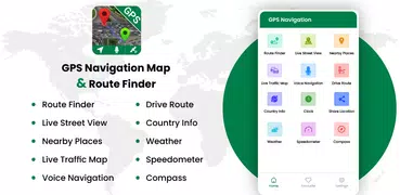 GPS Navigation Map Route Find