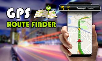 GPS, kaarten, Live mobiele locatie en route-poster