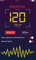Tampilan GPS Speedometer HUD: Peringatan Batas poster