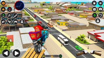 Pizza Delivery Bike Games 3D capture d'écran 3