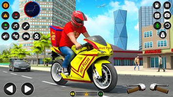 Pizza Delivery Bike Games 3D Affiche