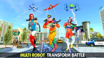 Police War Drone Robot Game पोस्टर