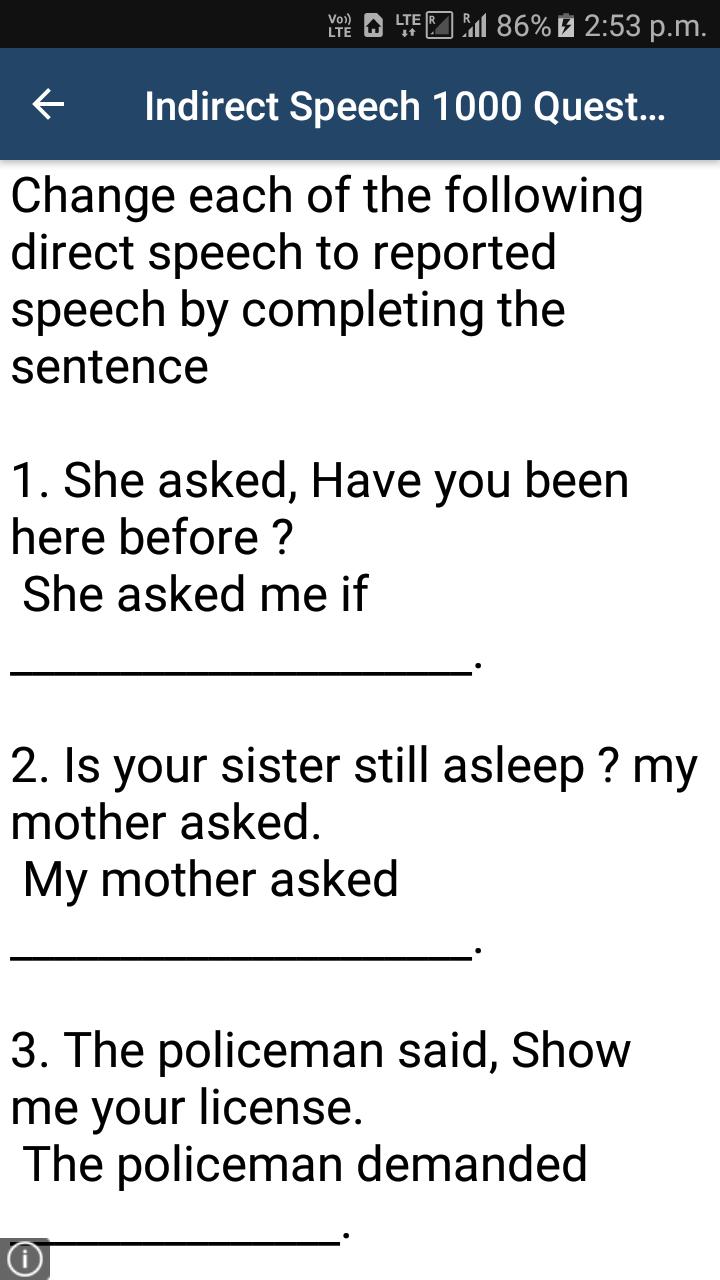 ดาวน โหลด Direct Indirect Speech Exercises Apk สำหร บ Android ดาวน โหลด Direct Indirect Speech Exercises Apk สำหร บ Android