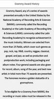 1 Schermata Grammy Award History & Winners