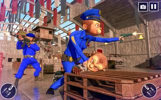 US Police Monkey Rope Hero:Free Shooting Games syot layar 2