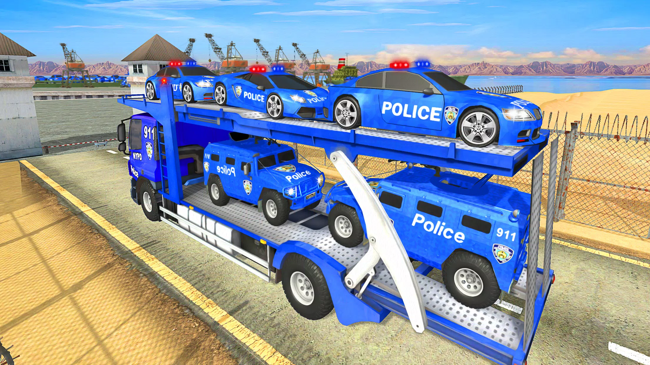ألعاب شاحنة نقل سيارات الشرطة APK للاندرويد تنزيل