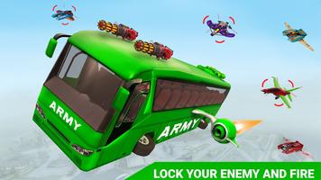 US Army Bus Robot Transform 3D Plakat