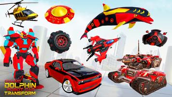 Dolphin Robot Car Transform الملصق