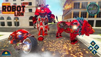 Lion Robot Transform Car Games ภาพหน้าจอ 1