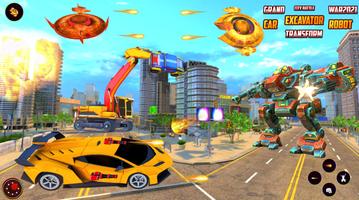 Grand Excavator Robot Car Transform Game 2021 Ekran Görüntüsü 1