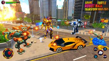 Turtle Robot Shooting Game - Robot Car Transform Ekran Görüntüsü 1