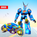 Us Police Bike Transform Robot Game