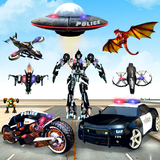 Us Police Bike Robot Transform ikona