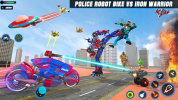 Us Police Bike Robot Transform-poster