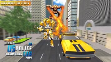 Grand Police Car Robot Transform Rescue Battle captura de pantalla 3