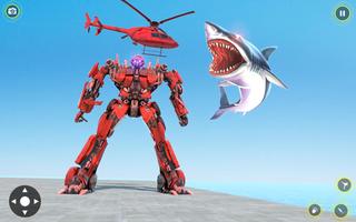 Shark Robot Car Games Affiche