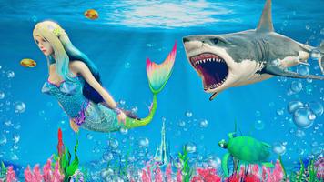 Mermaid Simulator 3D Sea Games Cartaz