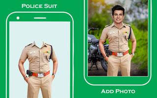 Men police suit photo editor ポスター