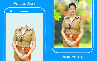 Women police suit photo editor-poster