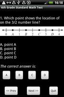 6th Grade Math Test captura de pantalla 1