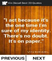 Vin Diesel Best 20 Quotes Affiche