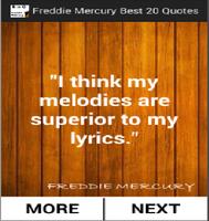 Freddie Mercury Best 20 Quotes Affiche