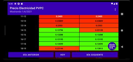 Precio de la luz PVPC captura de pantalla 2