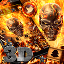 3D Gravity Flame Skull Theme APK