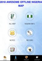 SIMPLE NIGERIA MAP OFFLINE 202 Affiche