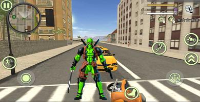 Green Superhero Pool Rope Hero Vegas Crime Mafia الملصق