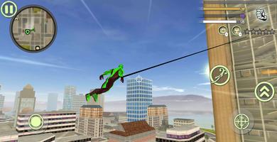 Green Superhero Pool Rope Hero Vegas Crime Mafia تصوير الشاشة 1