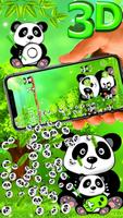 Cute Panda 3D Gravity Theme Affiche