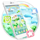 Green leaves and bubbles theme APK