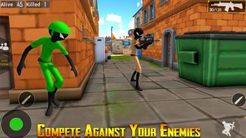 Green Stickman Royale Battle: FPS Shooting capture d'écran 1
