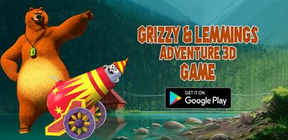 Grizzy & Lemmings Pen Running Cartaz