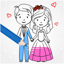 Groom and Bride Wedding Glitter Coloring Pages APK