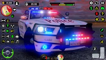 modernes police auto chauffeur Affiche