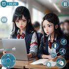 School Simulator Anime Girl 3D ícone